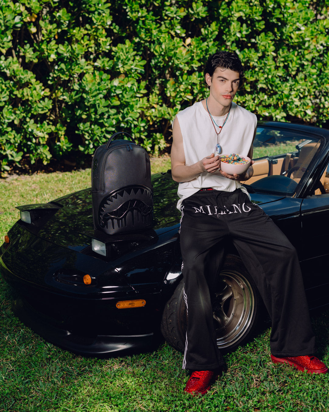 GLOSSY BOSSY - BLK METALLIC BACKPACK
