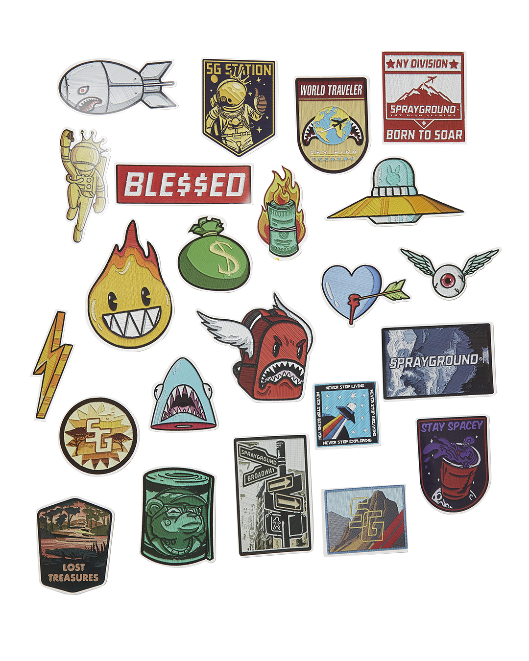 THE JOURNEY BEGINS SHARKITECTURE CARRY-ON LUGGAGE BLACK WITH EXTRA STICKERS